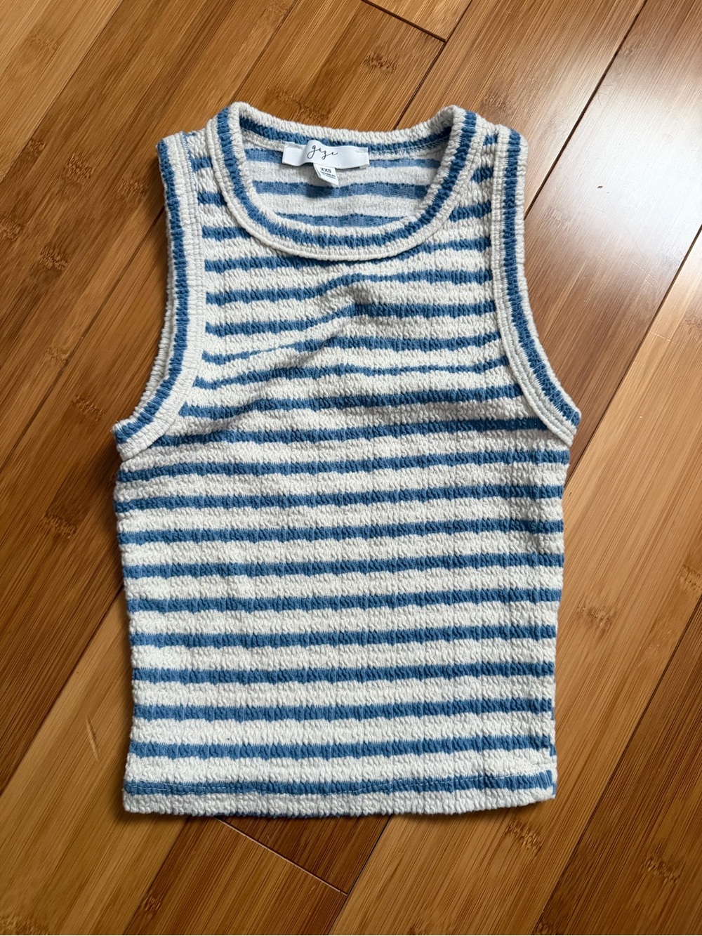 gaze Blue and White Striped Knit Tank